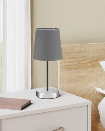 Bordlampe Antracit Stofskærm Højde