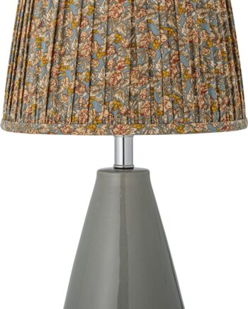 Bordlampe Bloomingville Etty ø32 H52 Grøn Stenfod Med Blomsterillustration