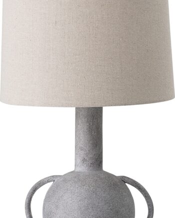 Bordlampe Bloomingville Kean Terracotta Med Grå Linnedskærm ø30 H59