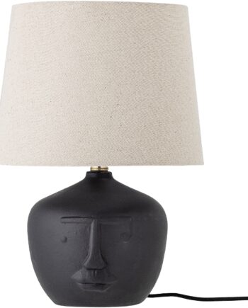 Bordlampe Bloomingville Matheo Terracotta Med Ansigtskontur Hvid Hørskærm ø30 H43