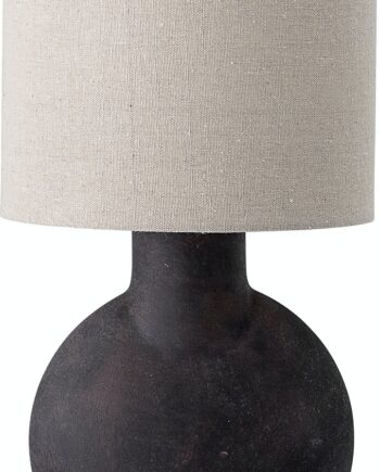 Bordlampe Bloomingville Sergio Terracotta Base Med Linned Skærm Brun D20 H54