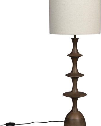 Bordlampe Dutchbone Cath Mangotræ Lysgrå H90 ø34 Vintage