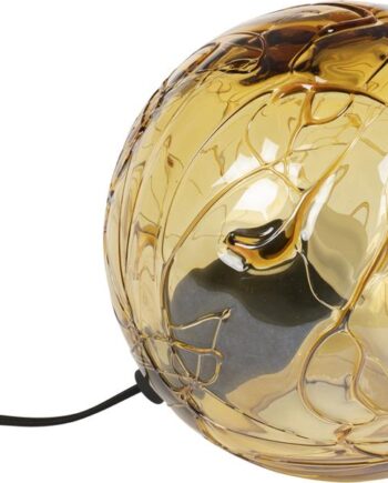 Bordlampe Dutchbone Lune Rund Glaslampe ø25 Med Dæmpbar Gu10 Led Varm Gylden Finish Til Stue