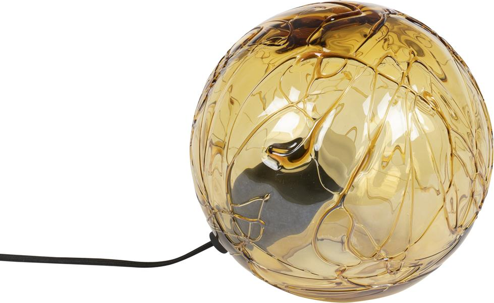 Bordlampe Dutchbone Lune Rund Glaslampe ø25 Med Dæmpbar Gu10 Led Varm Gylden Finish Til Stue
