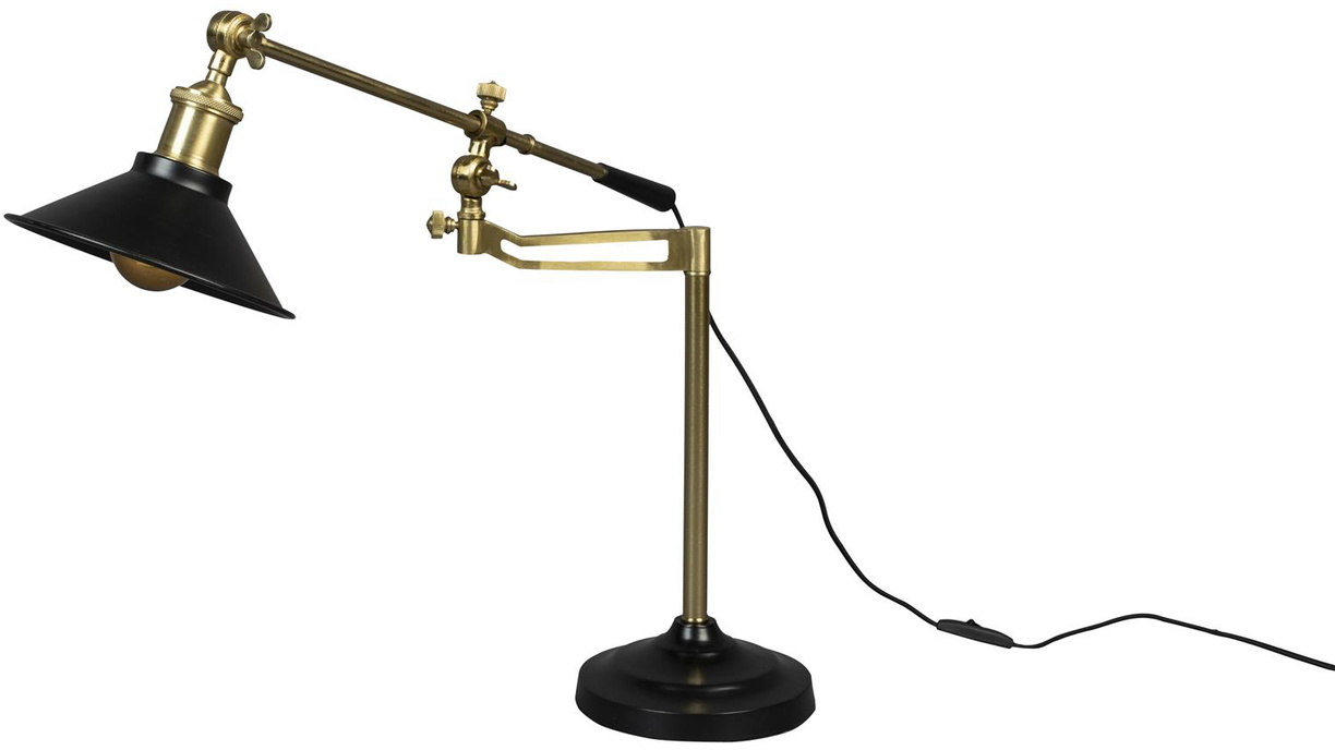 Bordlampe Dutchbone Penelope Antracit Retro Justerbar Jernlampe H50xb18xl64