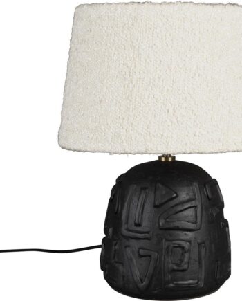 Bordlampe Dutchbone Renzo ø31 H42 Keramik Perlemor Boucl Skærm Stuelampe
