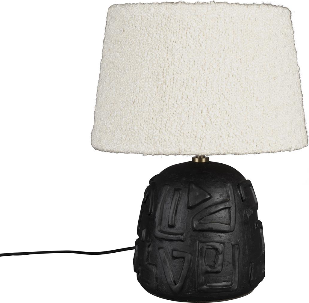 Bordlampe Dutchbone Renzo ø31 H42 Keramik Perlemor Boucl Skærm Stuelampe