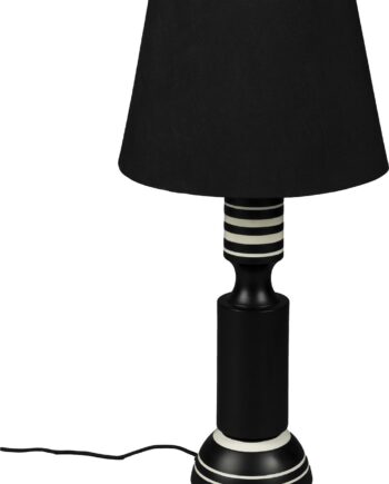 Bordlampe Dutchbone Virgil Kulsort Jern Med Linnedskærm H60