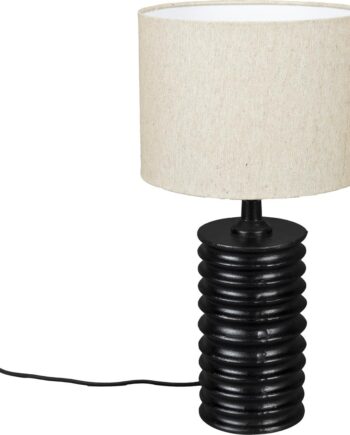 Bordlampe Dutchbone Yalu Ribbet Aluminium Kulsort ø27