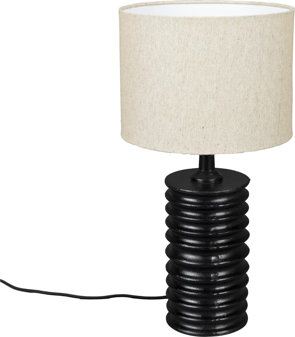 Bordlampe Dutchbone Yalu Ribbet Aluminium Kulsort ø27