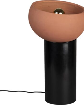 Bordlampe Dutchbone Zahra Nougat Keramik ø26 Sort Metalbase