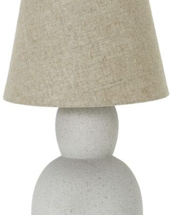 Bordlampe House Doctor Orga ø27 H67 Grå Cementfod Sand Hørskærm