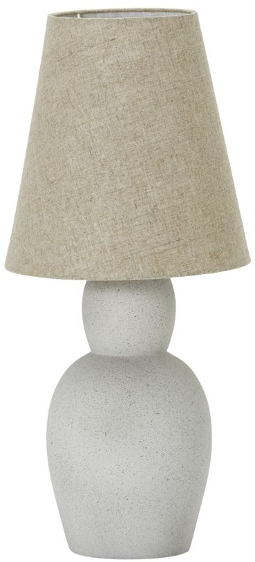 Bordlampe House Doctor Orga ø27 H67 Grå Cementfod Sand Hørskærm