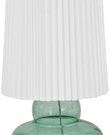 Bordlampe House Doctor Ribe Grøn Glasbordlampe Med Hvid Plissskærm ø27 5xh55
