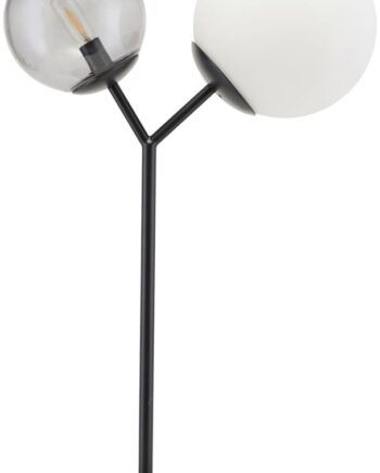 Bordlampe House Doctor Twice Glas Jernlampe H42 Med Røgfarvede Hvide Glaskupler
