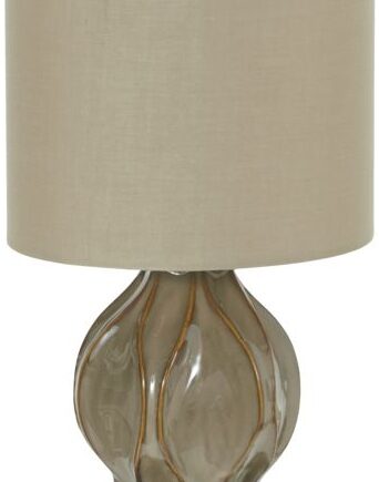 Bordlampe House Doctor Woma Keramisk Fod   Hørskærm Sand ø22 H69