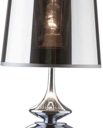 Bordlampe Ideal Lux Alfiere ø22 H68 Krom Med Halvtransparent Pvc Skærm E27 Fatning