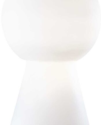 Bordlampe Ideal Lux Birillo Designlampe Hvidblæst Glas ø22 H39 Med Kromfod
