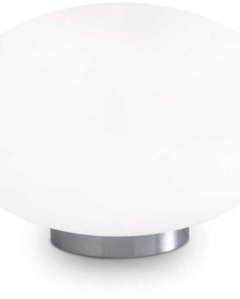 Bordlampe Ideal Lux Candy ø25 H18 Hvid Krom Syreæts Glas Diffusor