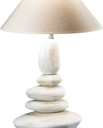 Bordlampe Ideal Lux Dolomiti Stof   Keramik Stenfarvet ø38h56
