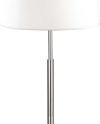 Bordlampe Ideal Lux Hilton ø30 H49 Hvid Krom Med Sandblæst Glas