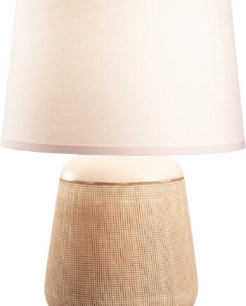 Bordlampe Ideal Lux Kali Hvid Brun Keramik Tekstil ø20 H28 E14