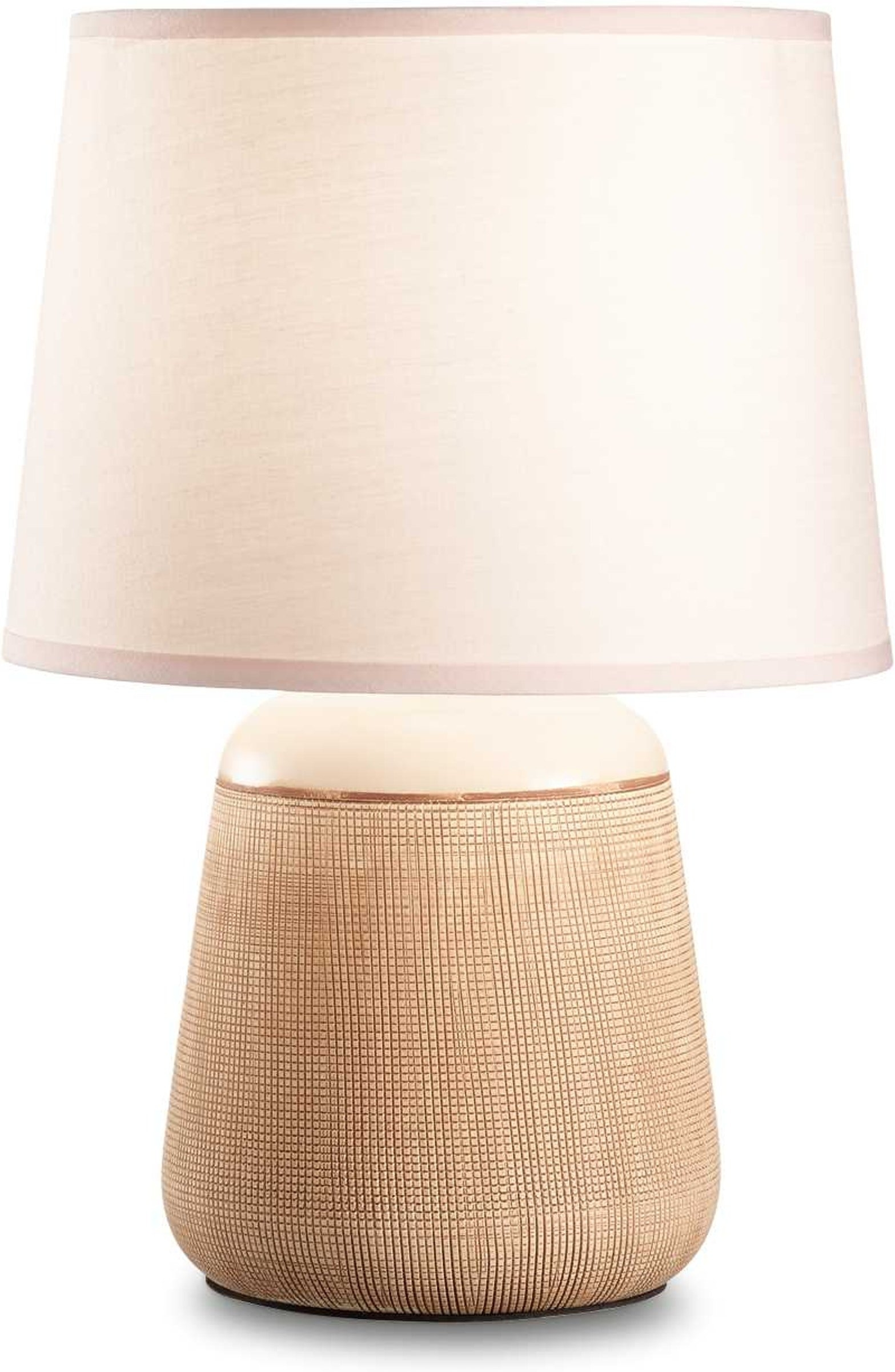 Bordlampe Ideal Lux Kali Hvid Brun Keramik Tekstil ø20 H28 E14