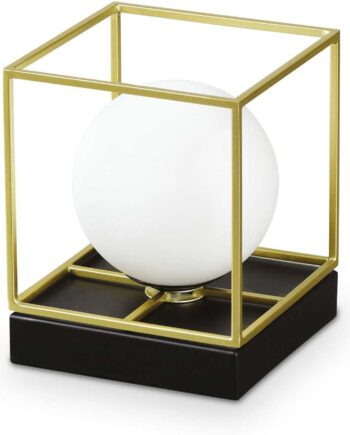Bordlampe Ideal Lux Lingotto H15 Messing Sort Metal Glas Inklusive Led Pære