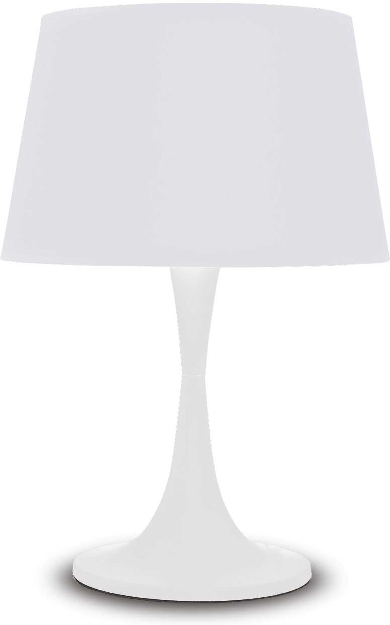 Bordlampe Ideal Lux London Hvid Stofskærm ø32 H48