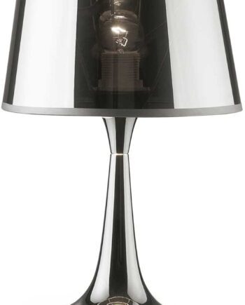 Bordlampe Ideal Lux London Krom Metalstel Med Pvc Skærm ø23 H36