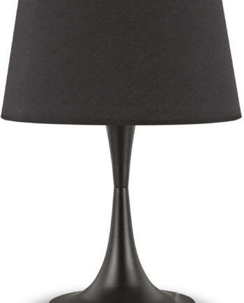 Bordlampe Ideal Lux London ø32x48 Sort Med Stofskærm Metalbase