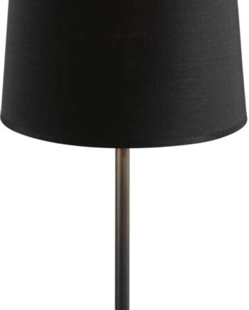 Bordlampe Ideal Lux Nordik Matsort Metal Med Gylden Pvc Skærm ø26 H48