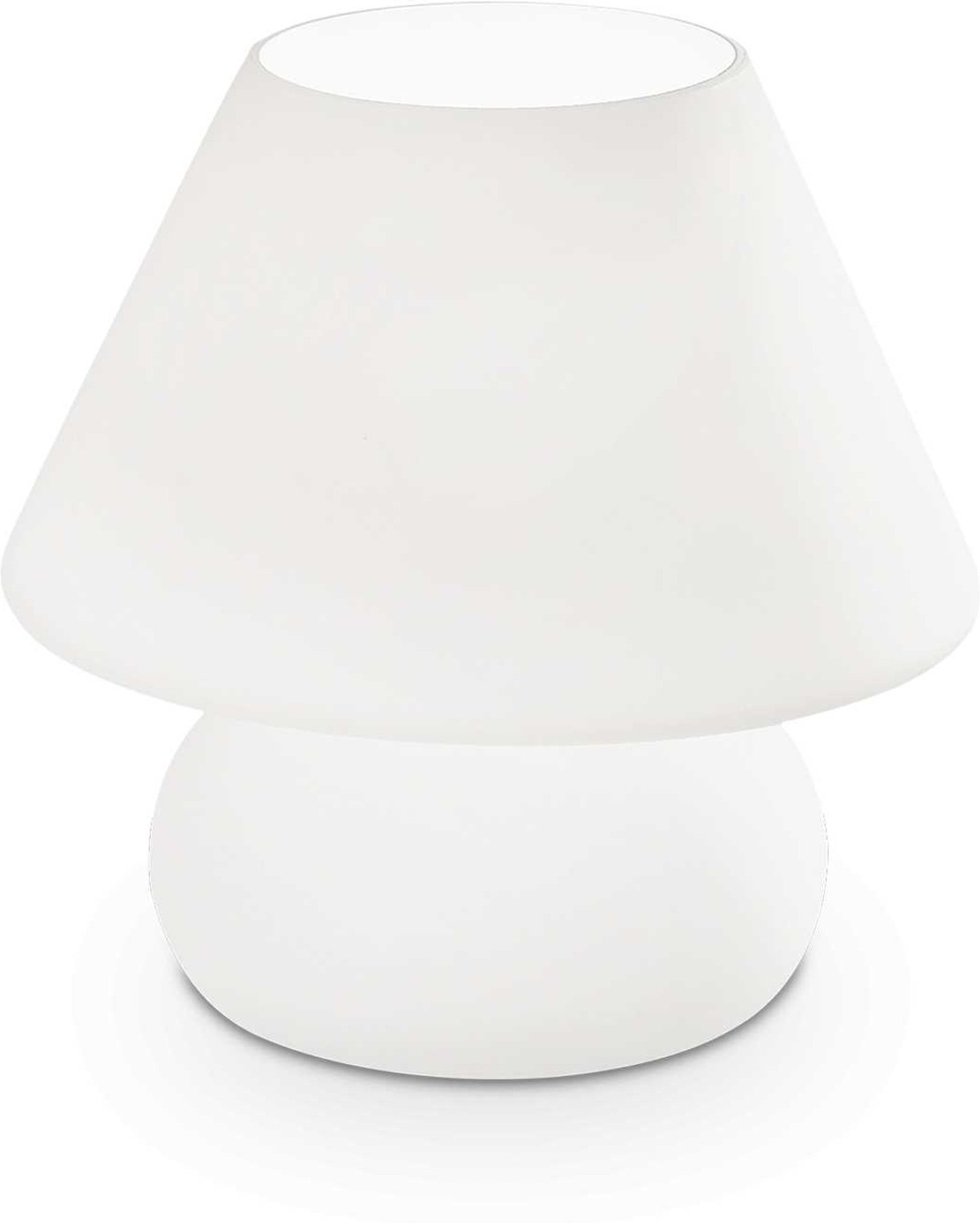 Bordlampe Ideal Lux Prato Syreætset Glas ø22 H24 Hvid
