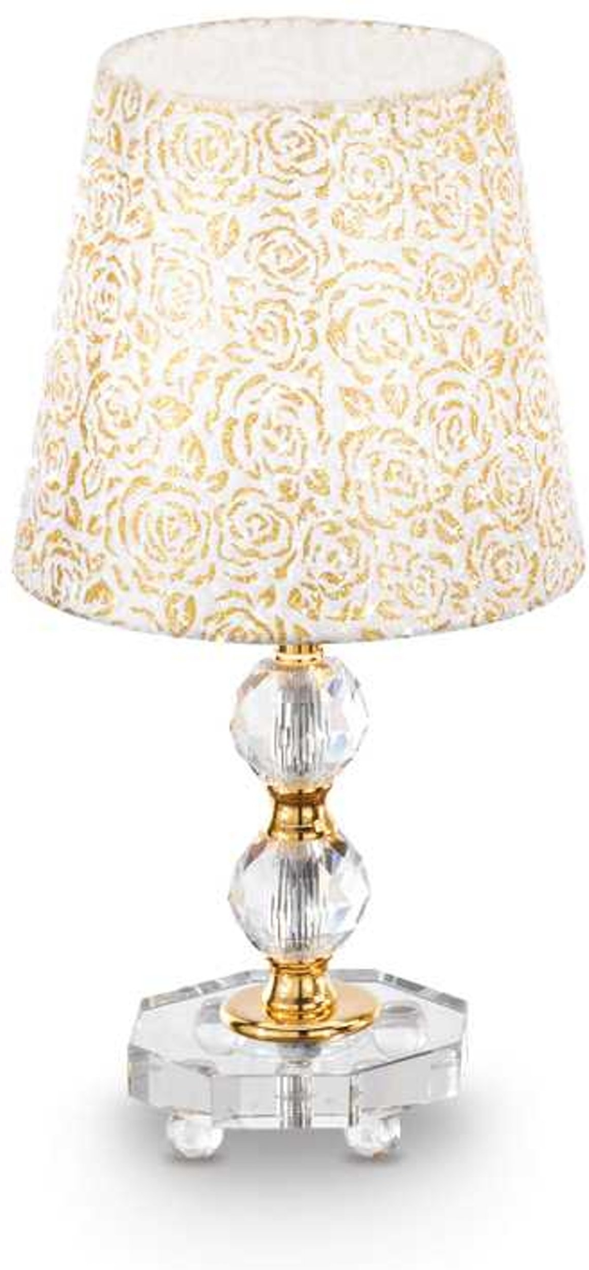 Bordlampe Ideal Lux Queen ø20 H36 Guld Metal Krystal