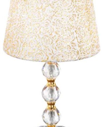 Bordlampe Ideal Lux Queen ø25 H46 Guldfarvet Metal Glas   Stof