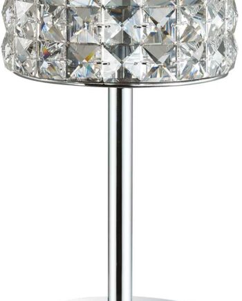 Bordlampe Ideal Lux Roma Hvid Krom ø15 Med Pære 3000