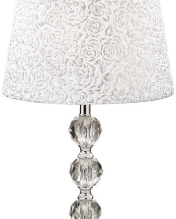 Bordlampe Ideal Lux Roy Krom ø25 H46 Med E27 Fatning Metal Glas Stof