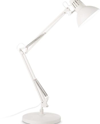 Bordlampe Ideal Lux Wally Hvid Metal Med Justerbar Arm E27 Fatning