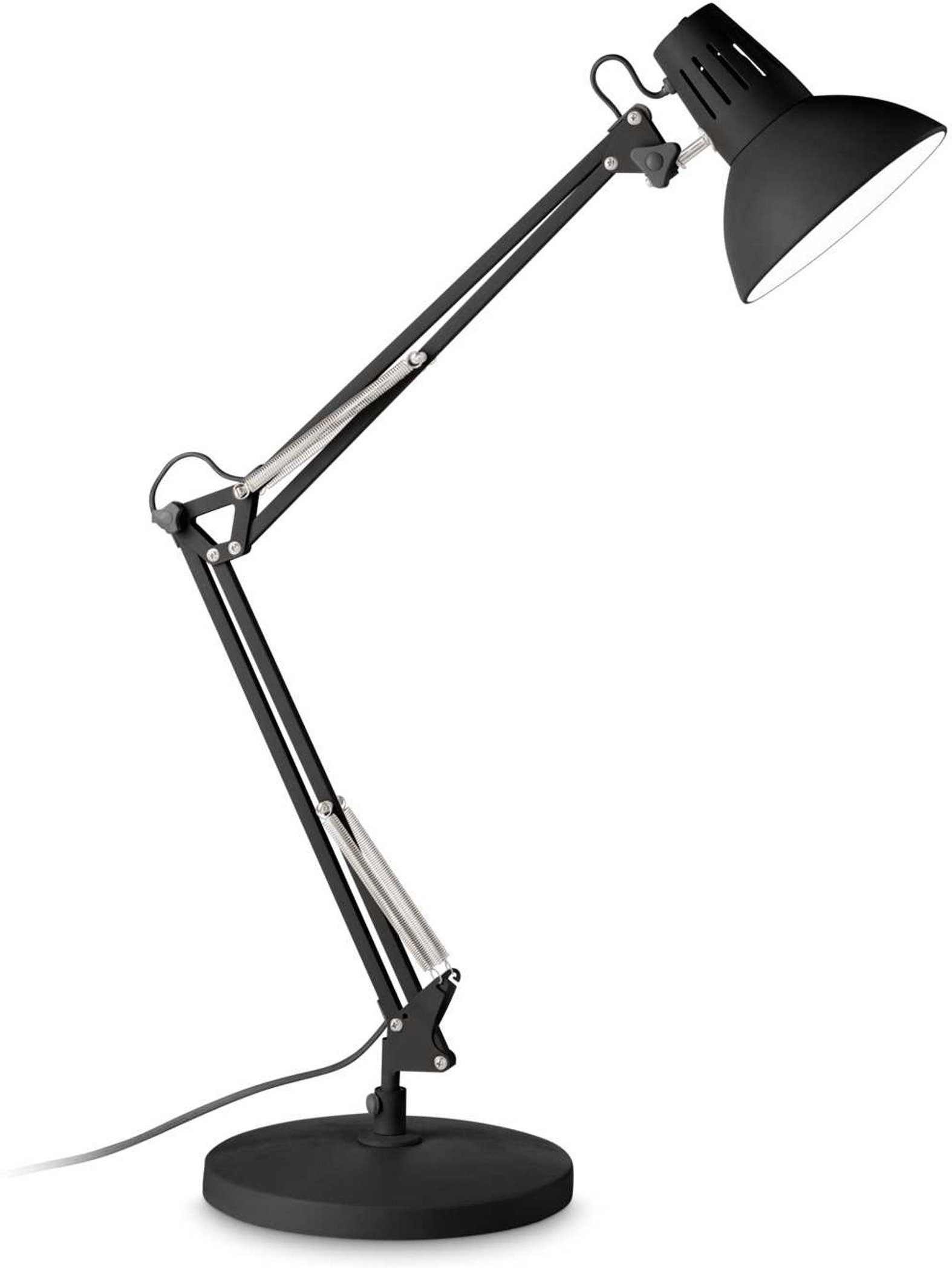Bordlampe Ideal Lux Wally Sort Metal H58 Med Justerbar Arm