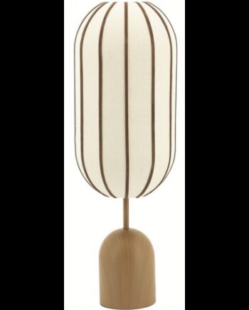 Bordlampe Jern Læder Linned H79 ø27 E27 Brun