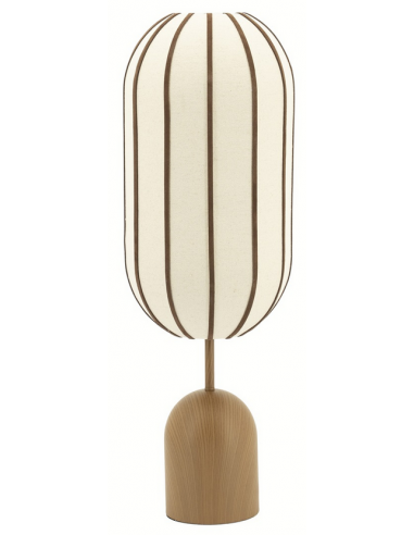 Bordlampe Jern Læder Linned H79 ø27 E27 Brun