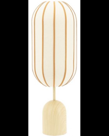 Bordlampe Jern Læder Linned H79 ø27 E27 Natur
