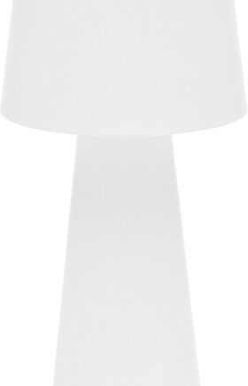 Bordlampe Kave Home Arenys Hvid Metal Ip54 Beskyttelse Integreret Led Bærbar Justerbar Lysstyrke Til Timers Lys