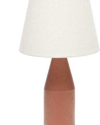 Bordlampe Kave Home Boada Terracotta Rustik Kolonial Med Stofskærm H56ø25