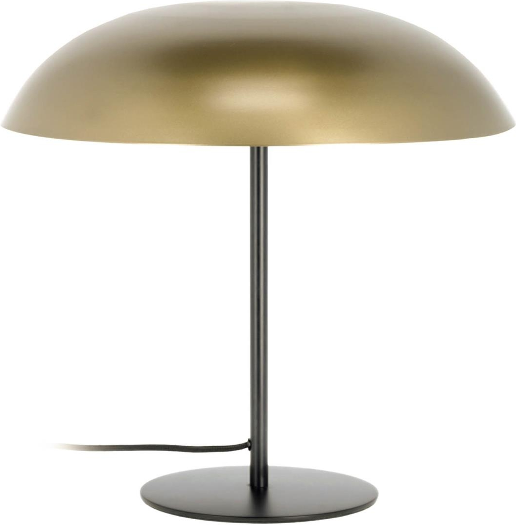 Bordlampe Kave Home Carlene Vintage Industriel Guldskærm Sort Ben H42 ø44