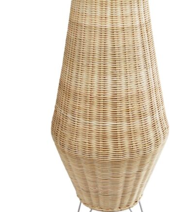 Bordlampe Kave Home Kamaria Håndvævet Rattan Metal Rustik Kolonial Stil ø30 H70 Natur