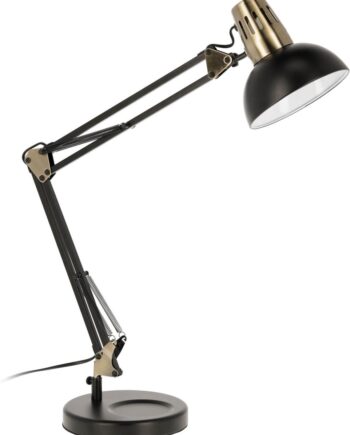 Bordlampe Kave Home Kristine Industriel Stål Sort Med Vipbar Skærm H84xb19xl40
