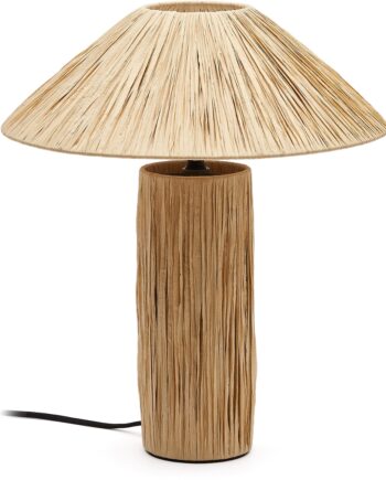 Bordlampe Kave Home Samse Raffia Jern Natur H41 B35