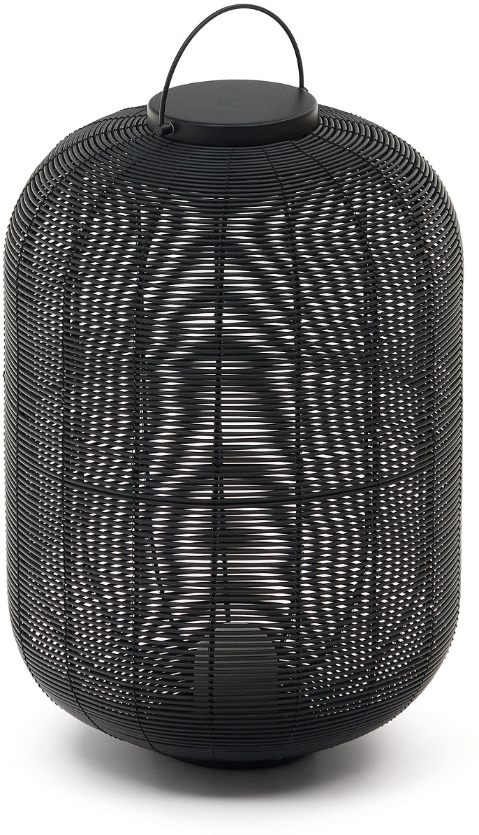 Bordlampe Kave Home Saranella Led Genopladelig Polyrattan Sort Usb