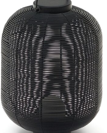 Bordlampe Kave Home Saranella Polyrattan Usb Genopladelig Led Lampe Sort Med Justerbar Belysning